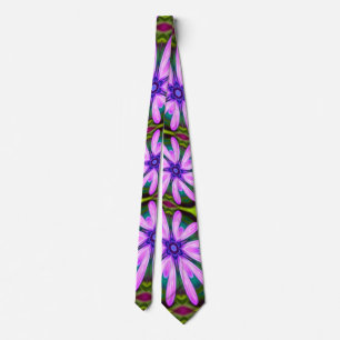 Purple Marguerite Patterns Neck Tie