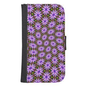 Purple Marguerite Patterns Galaxy S4 Wallet Case