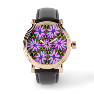 Purple Marguerite Patterns Watch
