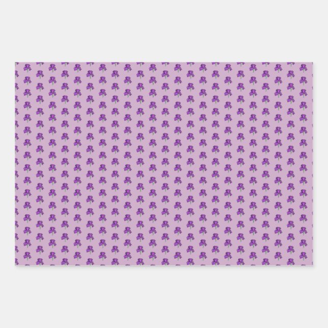 Purple Marker Iris Illustration Wrapping Sheets (Front)