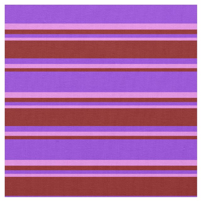 Purple, Maroon & Violet Striped/Lined Pattern Fabric (Close Up)