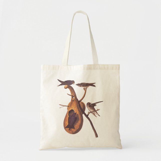 Purple Martin Audubon Birds with Gourd Home Tote Bag (Front)
