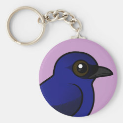 Purple Martin Basic Button Keychain