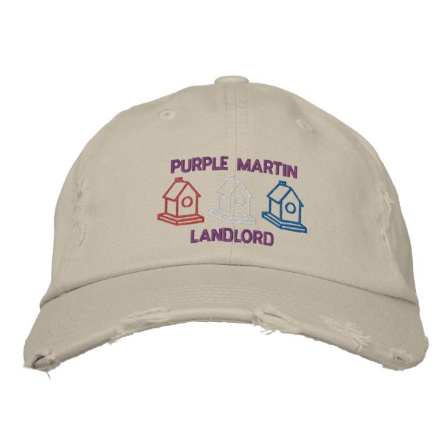 Purple Martin Landlord Embroidered Baseball Hat (Front)