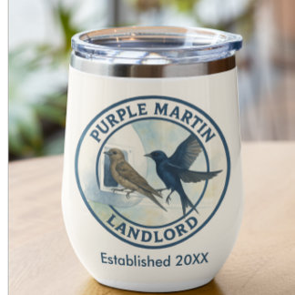 Purple Martin Landlord Nature Swallow Bird Gourds Thermal Wine Tumbler
