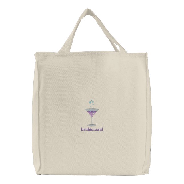 Purple Martini Personalized Embroidered Bag (Front)