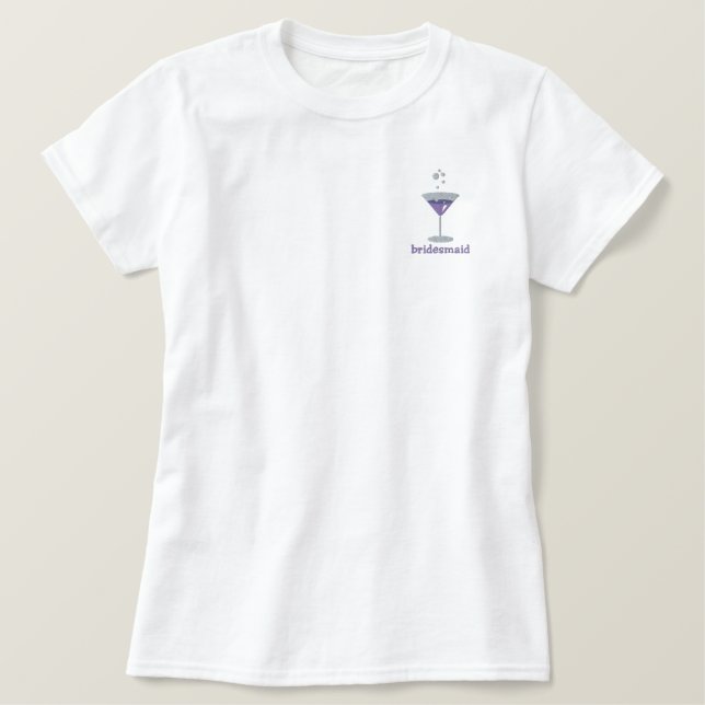 purple Martini Personalized Embroidered Shirt (Design Front)