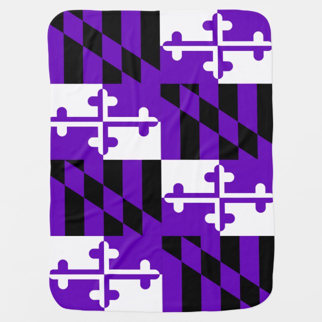Purple Maryland Flag Baby Blanket (Front)
