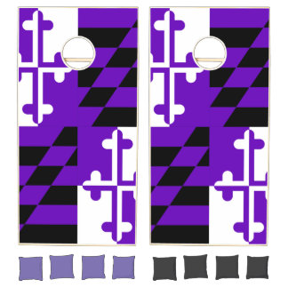 Purple Maryland Flag Cornhole Set