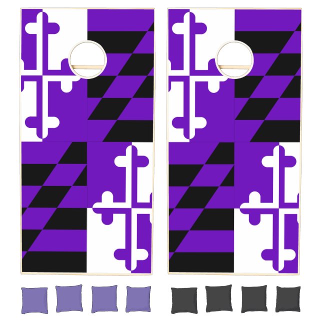 Purple Maryland Flag Cornhole Set (Set)