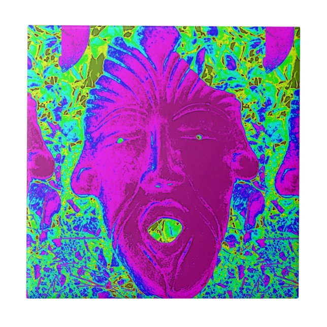 purple mask on green tile (Front)
