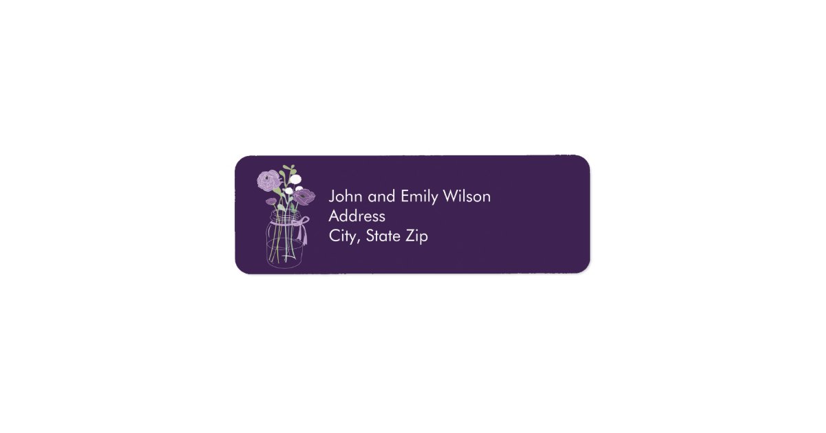 Purple Mason Jar Return Address Labels | Zazzle.com