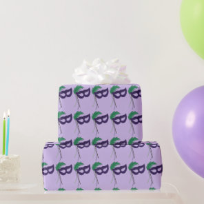 Purple Masquerade Ball Party Mask Drama Club Wrapping Paper