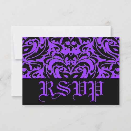 Purple Masquerade Damask Halloween Rsvp