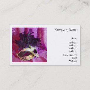 Purple Masquerade Mask Business Card