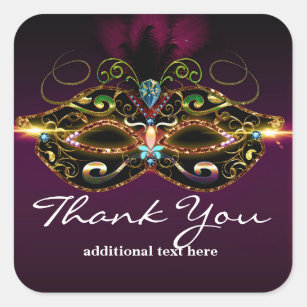 Purple Masquerade Mask Elegant Party Favor Sticker