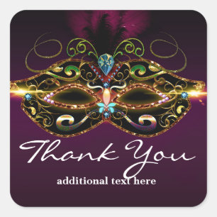 Purple Masquerade Mask Elegant Party Favor Sticker