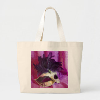 Purple Masquerade Mask Large Tote Bag