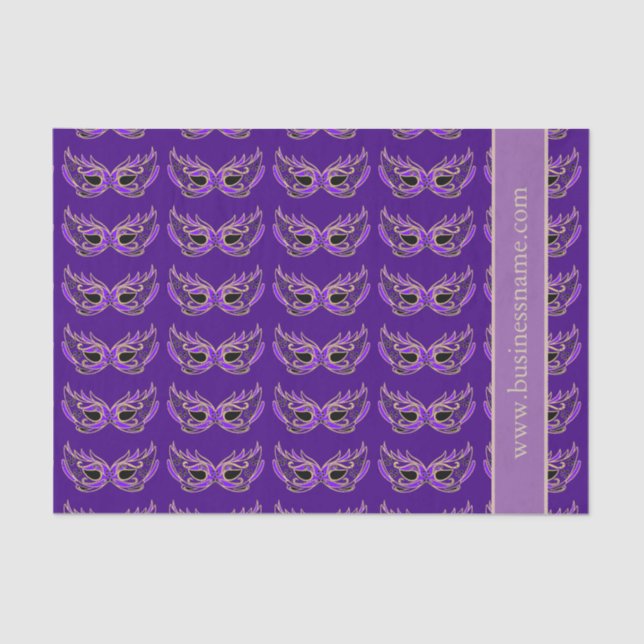 Purple Masquerade Masks Tissue Paper (Front)