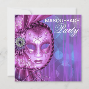 Purple Masquerade Party Invitation