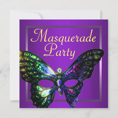 Purple Masquerade Party Invitation