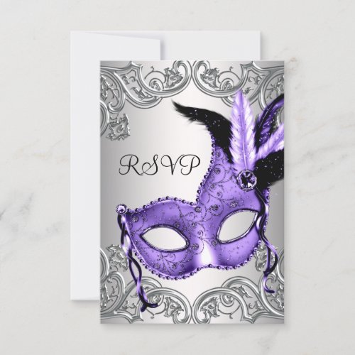 Purple Masquerade Party RSVP