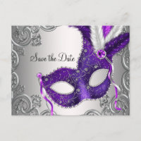 Purple Masquerade Save The Date