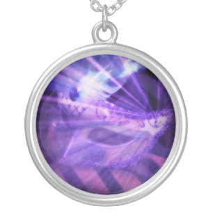 Purple Masquerade Silver Plated Necklace