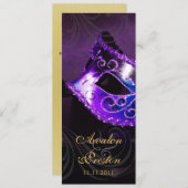 Purple Masquerade  Wedding Program Invitation (Front/Back)
