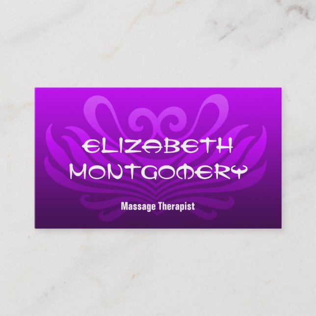 Purple Massage - Spa Appointment Business Card (Front)