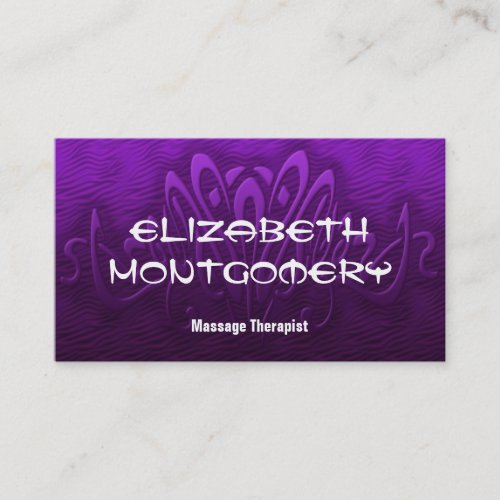 Purple Massage Therapy Appointment Business Card