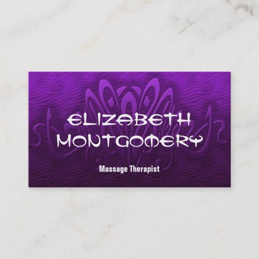 Customizable Purple Massage Therapy Appointment Business Card