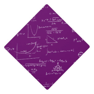 Purple Math Equations Formulas Graduation Cap Topper
