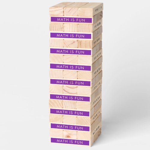 Purple Math Is Fun  Classroom Wooden Block  Topple Tower
