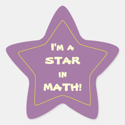 Purple Math Student Star Star Sticker