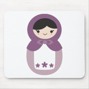 Purple Matryoshka Doll Mouse Pad