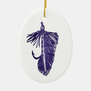 Purple "Matuka" streamer" Christmas Ornament