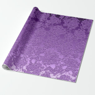 Purple Mauve Color Floral Print Succulent Pattern Wrapping Paper