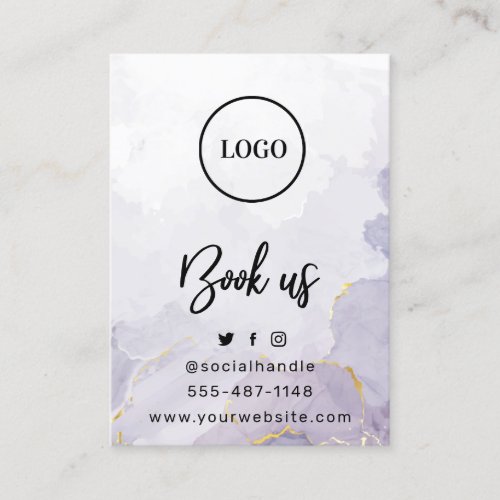 Purple Mauve Custom Logo Botox Aftercare Card