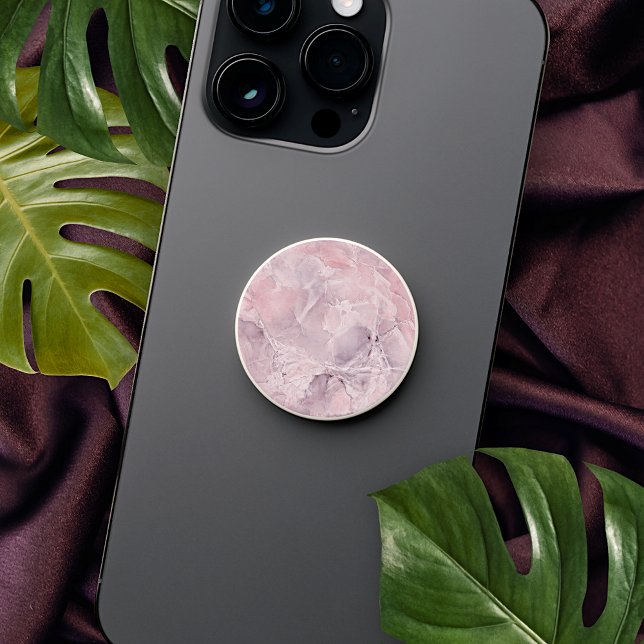 Purple Mauve Dusty Rose Blush Pink Marble Pattern PopSocket (Creator Uploaded)