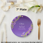 Purple Mauve Flowers &amp; White Wedding Suite  7&quot; Paper Plates
