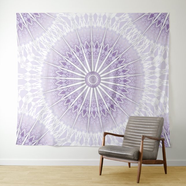 Purple Mauve Geometric Mandala Tapestry (In Situ (Horizontal))