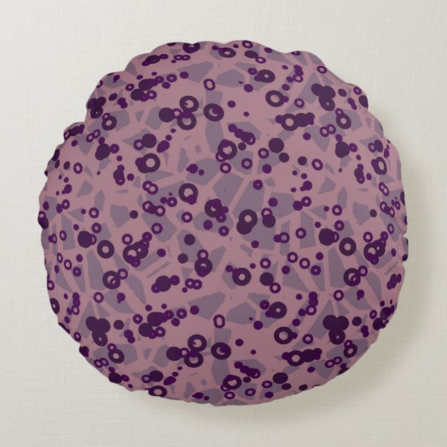 purple mauve geometric round pillow (Front)
