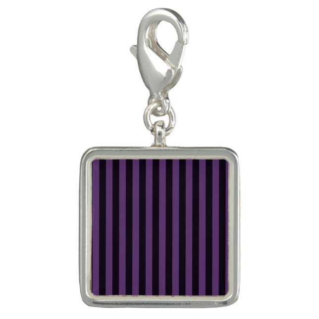 Purple Mauve Grape Stripes Decor Charm (Front)