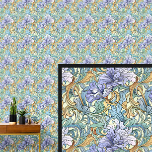 Purple Mauve Green Aqua Yellow Gold Art Nouveau Wallpaper