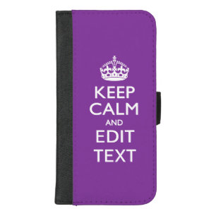 Purple Mauve KEEP CALM AND Edit Text iPhone 8/7 Plus Wallet Case