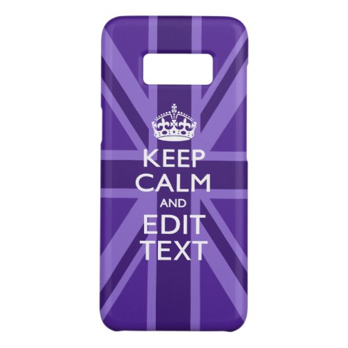 Purple Mauve Keep Calm And Your Text Union Jack Case_Mate Samsung Galaxy S8 Case