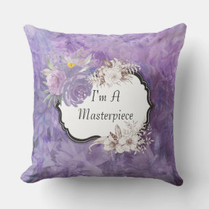 Purple Mauve Passion Floral Masterpiece Pillow