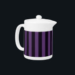 Purple Mauve Stripes Graphic Teapot<br><div class="desc">Bold vibrant purple grape graphic stripes decor in horizontal or in vertical fashion are a modern classic graphic design style that always make for a great custom gift for yourself or for someone special on your list, these are sure to make an impression on any festive occasions. Email us using...</div>