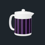 Purple Mauve Stripes Graphic Teapot<br><div class="desc">Bold vibrant purple grape graphic stripes decor in horizontal or in vertical fashion are a modern classic graphic design style that always make for a great custom gift for yourself or for someone special on your list, these are sure to make an impression on any festive occasions. Email us using...</div>